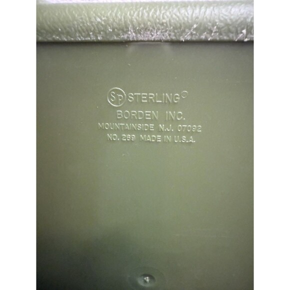 Vintage Sterling Box Carrying Storage Case Plastic Olive Green 9 1/4" × 8" - Picture 5 of 6